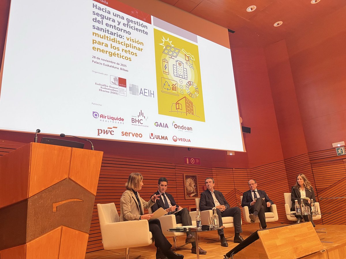 SEDISA_NET's tweet image. 🔸Mesa 1: Suministros energéticos y seguridad en el funcionamiento de las instalaciones sanitarias. Modera M.Luz Marqués de @OSIEECruces, y participan @IbarzabalXabier de @osakidetzaEJGV, @Xabimitxelena de Cybasque, Alfonso Delgado de @Serveo_com y Alba Alday de @Veolia 👇