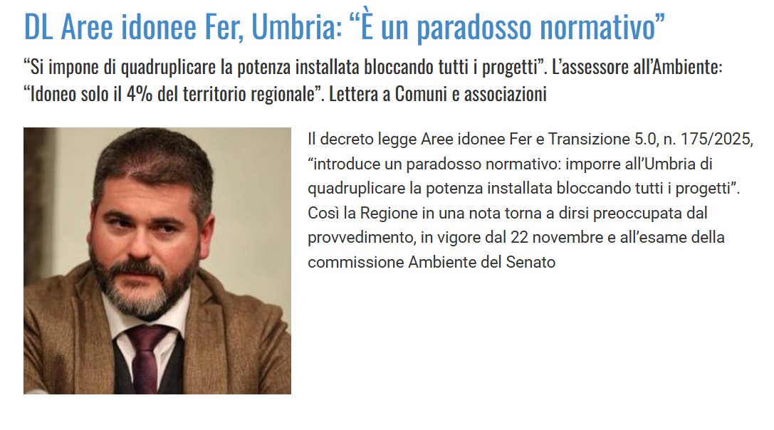 Come ho già evidenziato, per evitare che le nuove norme sulle #areeidonee ostacolino i progetti #rinnovabili già avviati – inclusi quelli che hanno partecipato alle aste del FER X Transitorio – è indispensabile prevedere, nella conversione del decreto-legge, una norma di