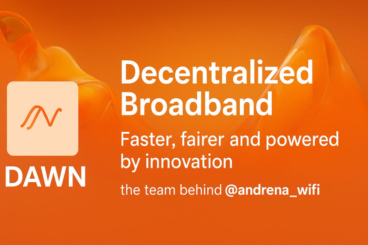 raorohail526's tweet image. Excited about what @dawninternet is building!
Decentralized broadband is the future — faster, fairer, and powered by innovation.
The team behind @andrena_wifi is truly changing the game. 🔥📡

#DAWN #DecentralizedInternet #Web3Connectivity #BroadbandReimagined #FutureTech