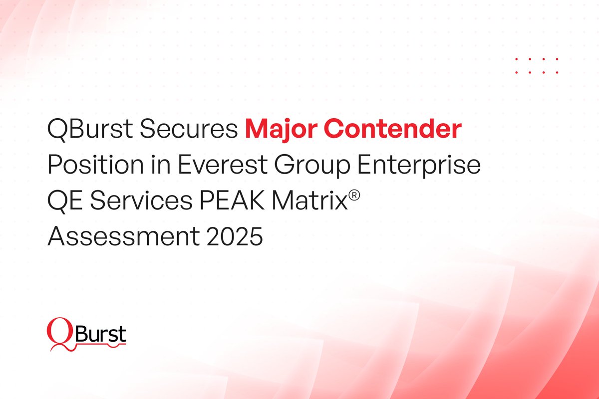 QBurst's tweet image. We’ve been recognised as a Major Contender in the Enterprise QE PEAK Matrix® Assessment 2025 by Everest Group. The assessment benchmarks providers on delivery, innovation and market impact. Discover how we deliver intelligent, future-ready QE services: bit.ly/48PIdpt