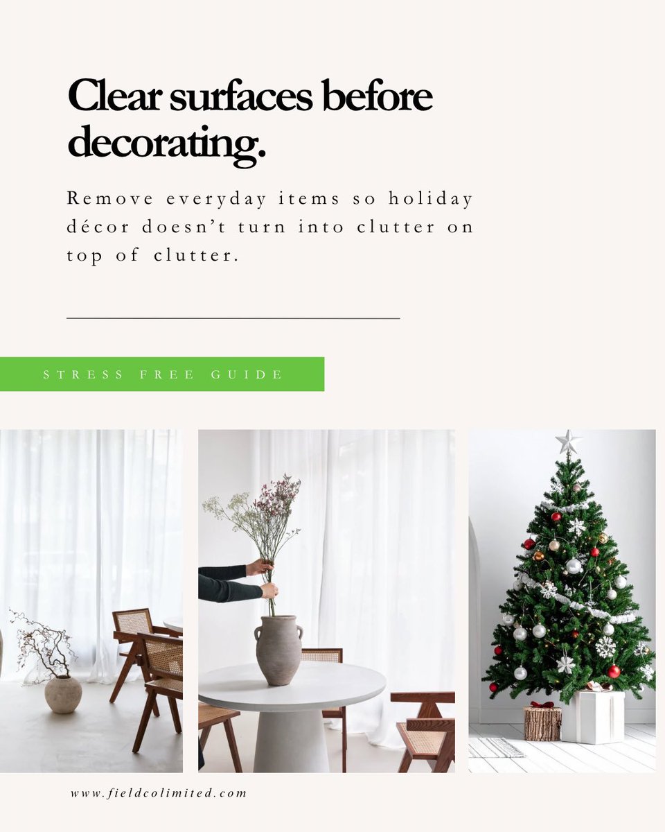 FieldcoLimited's tweet image. How to deciliter your home for the holiday 🎄

#fieldcolimited #realestate #declutter #dreamhome #home #luxuryhomes #fyp #explorepage
