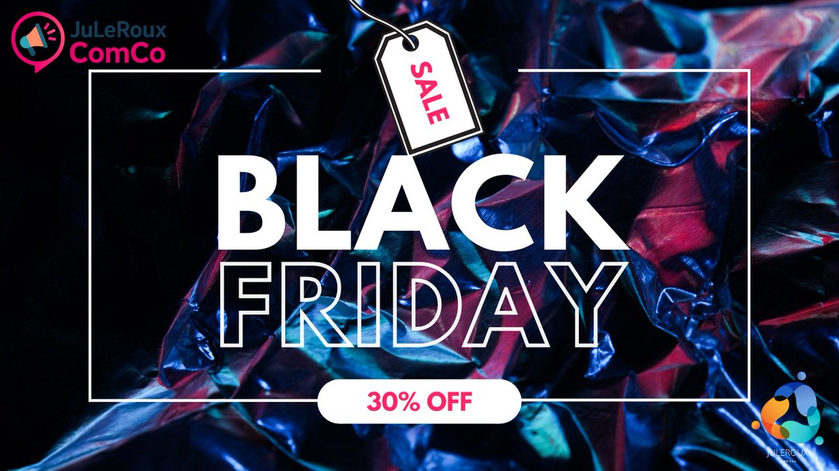 Envie de vous démarquer sur les réseaux sociaux ? Envie de vous faire connaître plus rapidement et efficacement ? Profitez de notre offre spéciale Black Friday sur tout JuLeRoux ComCo ! Attention, ce n'est valable que 7 jours ! #BlackFriday #Nantes