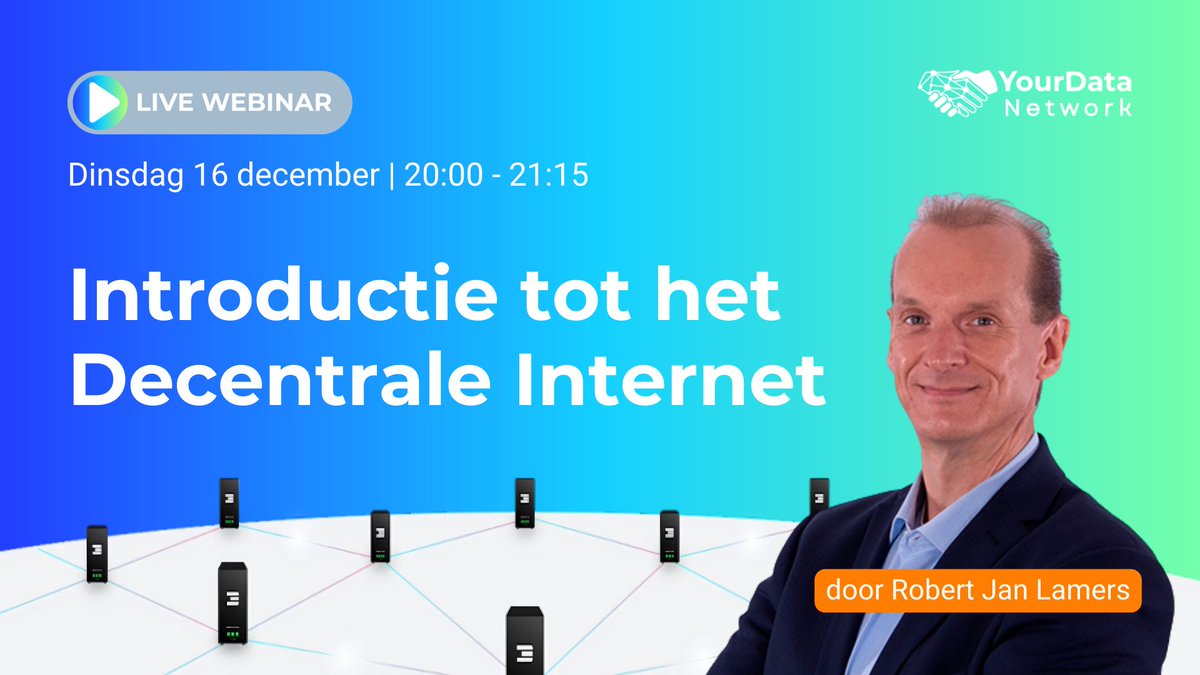 YourDataNetwork's tweet image. Alles wat je online doet wordt gebruikt door Big Tech voor financieel gewin en beïnvloeding.
Het decentrale internet van ThreeFold biedt een alternatief: jij wordt weer eigenaar van je data. Op 16 dec delen we hoe.
Meld je aan voor het gratis webinar: tinyurl.com/2s4dcha9