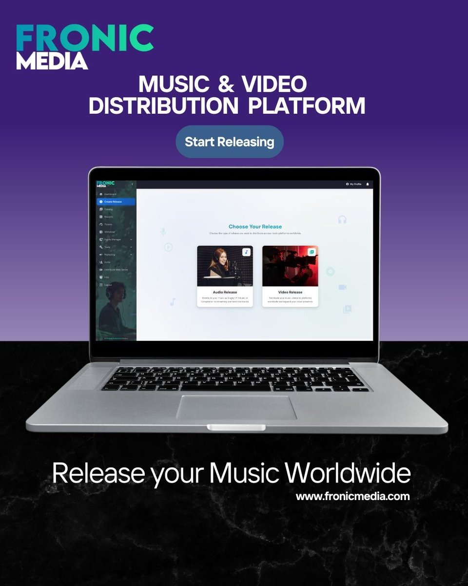 📢 Release your music to 100+ platforms worldwide with our distribution software — Fronic Media
✨ Sign up Now -  app.fronicmedia.com/login 

#FronicMedia #MusicDistribution #IndependentArtist #NewRelease