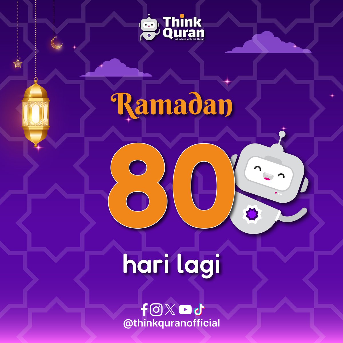 Dalam 80 hari, Ramadan akan menyapa.
Bulan yang membuka pintu rahmat, keampunan &amp; peluang memperbaiki diri.

Ayuh isi hari-hari ini dengan persiapan jiwa yang tenang &amp; niat yang baik🤍

👉Jom mulakan sekarang untuk faham bahasa Arab al-Quran di thinkquran.com