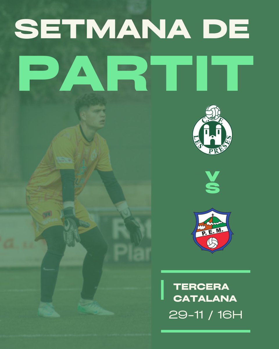 🔝DERBI GARROTXÍ🔝

Aquest dissabte rebem al @pemontagut al Municipal i volem sumar la tercera victòria consecutiva ➕

Vine a les 16:00 i gaudeix del futbol davant un rival complicat