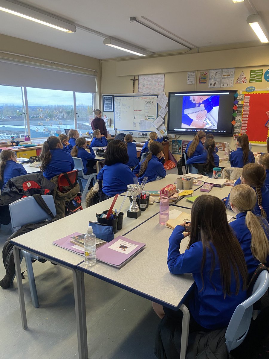 ✨ Today our Primary Sevens had a special visit from Mrs Carabine, a teacher from <a href="/_stgens/">St. Genevieve's</a> ! She spoke to the pupils about the structure of her school and gave them a glimpse of what life will be like as they move on to the next stage of their learning journey. 🌟📚