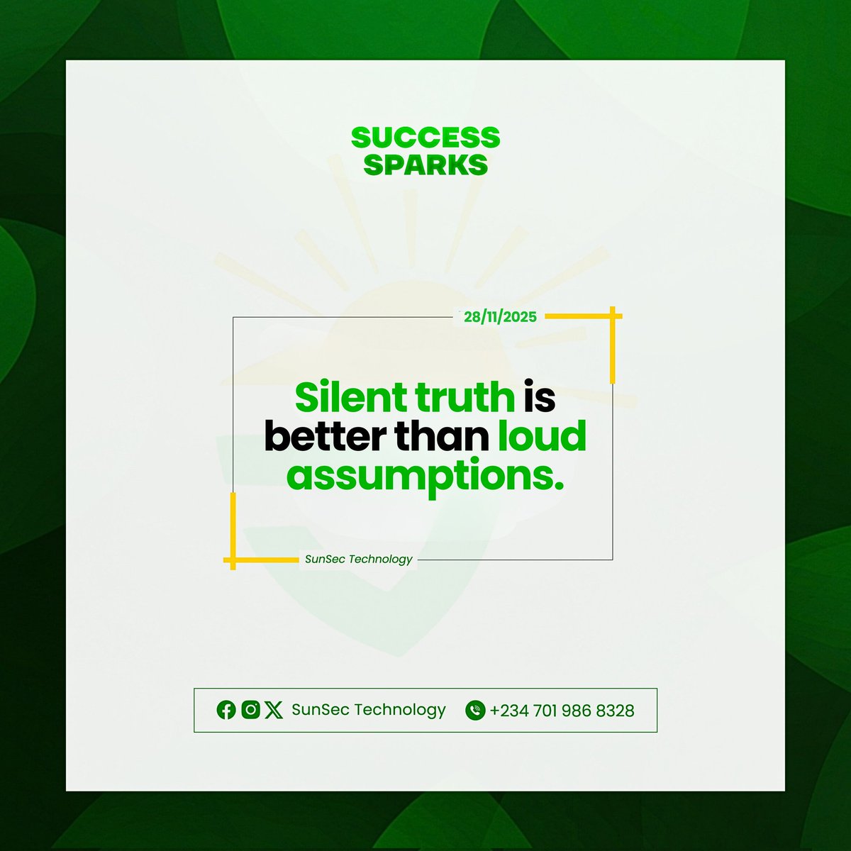 SunSecTech's tweet image. Silent truth &amp;gt; loud assumptions.

Smart security shows you the facts — quietly, clearly, instantly.
📲 bit.ly/SunSecTechnolo…

#sunsectechnology 
#SmartSecurity 
#SecureNigeria