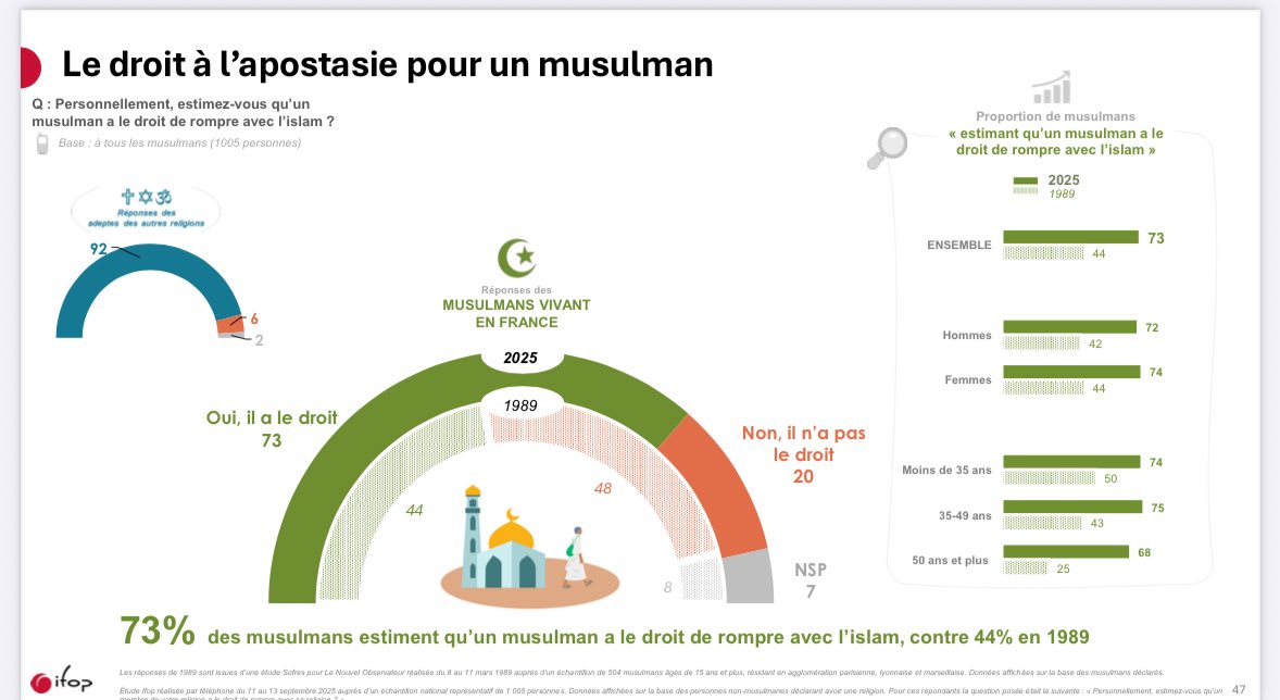 On aura eu et tout et n’importe quoi sur le sondage mené auprès des musulmans. Ce type d’étude agit surtout comme un révélateur : chacun y projette ses biais, ses obsessions, ses angles morts. La gauche a hurlé, mais sans qu’on sache bien pourquoi (remarque purement rhétorique).