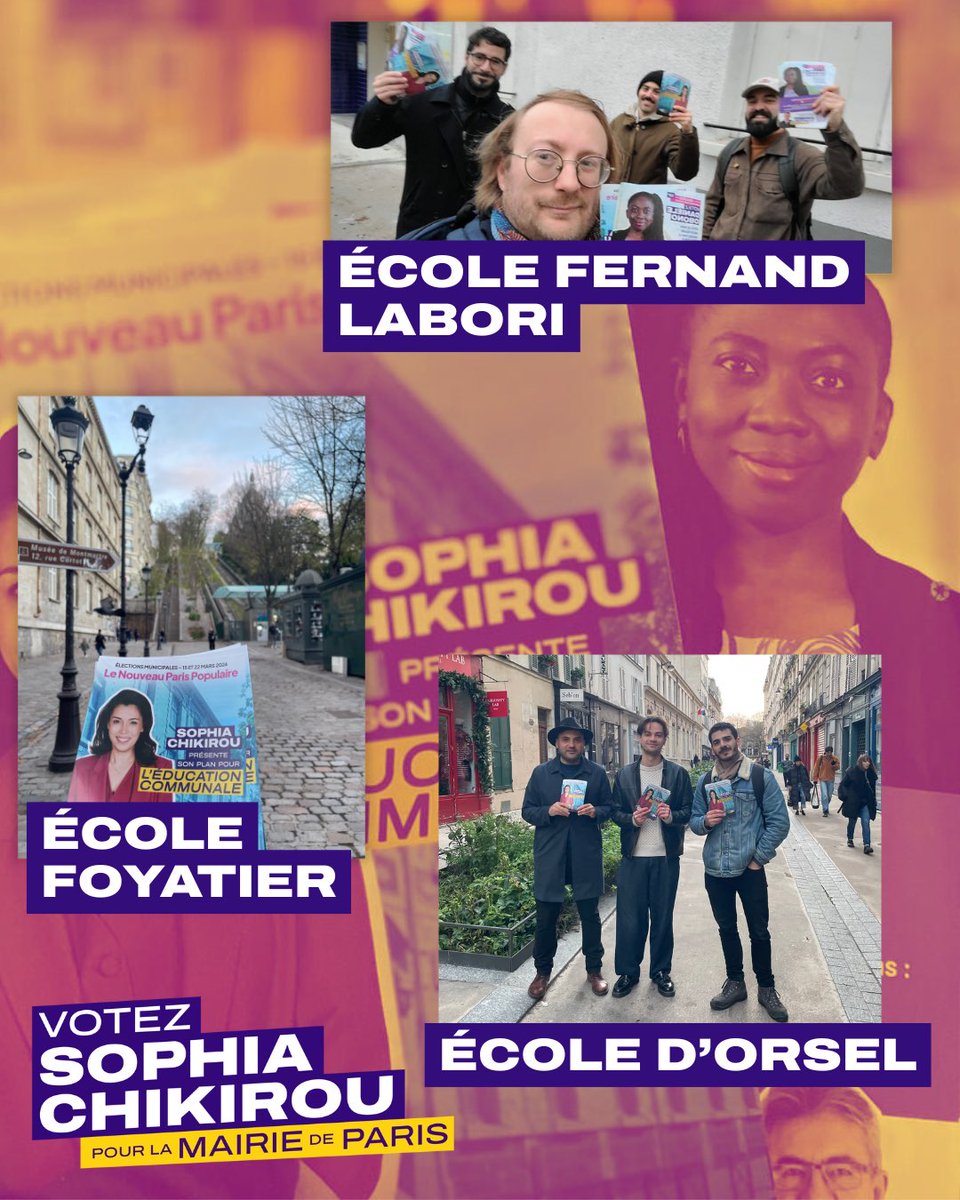 La tournée des écoles du 18e continue pour présenter notre plan pour l’éducation communale à Paris. Garantir la sécurité et le bien-être de nos enfants et de ceux qui les encadrent sera notre priorité! 
#AvecDanièle #AvecSophia