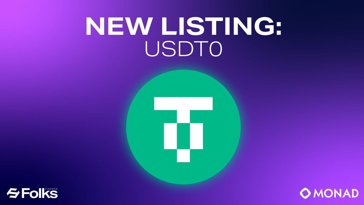 Big News for Yield Hunters on Monad!

The brand-new USDT0 market on Monad, powered by <a href="/FolksFinance/">Folks Finance</a>, has exploded out of the gates and is already the #1 lending pool on the chain:

→ $2.7M USDT deposited

→ $2M USDT borrowed

→ Current borrow APY: ~12%

This is now the largest