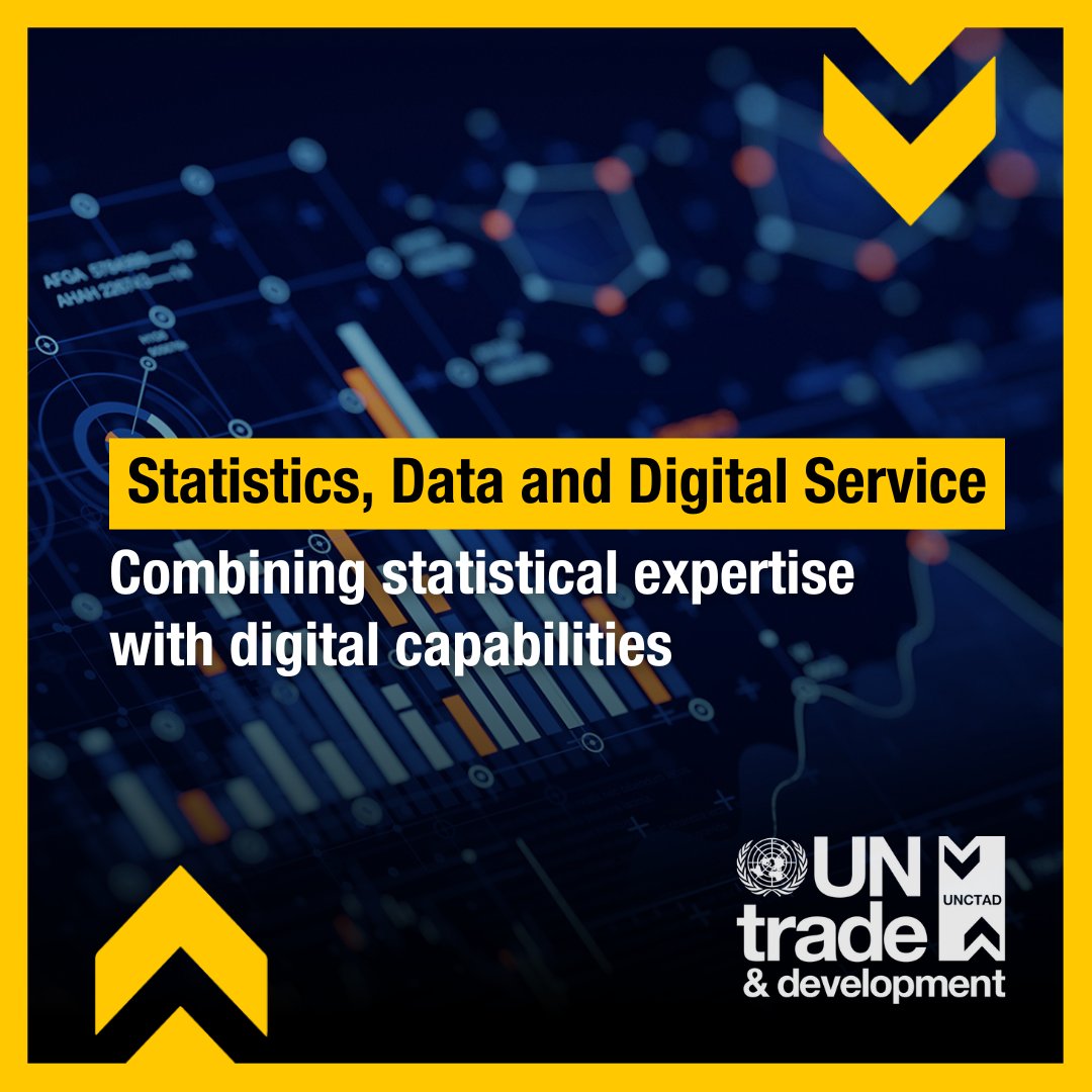 UNCTAD's tweet image. 🇺🇳 @UNCTAD launches its new Statistics, Data and Digital Service, bringing statistical excellence and digital innovation under one vision.

It boosts our capacity for data-driven tools, AI and digital solutions for countries.

Find out more ▶️ ow.ly/XHpz50XyXHl
