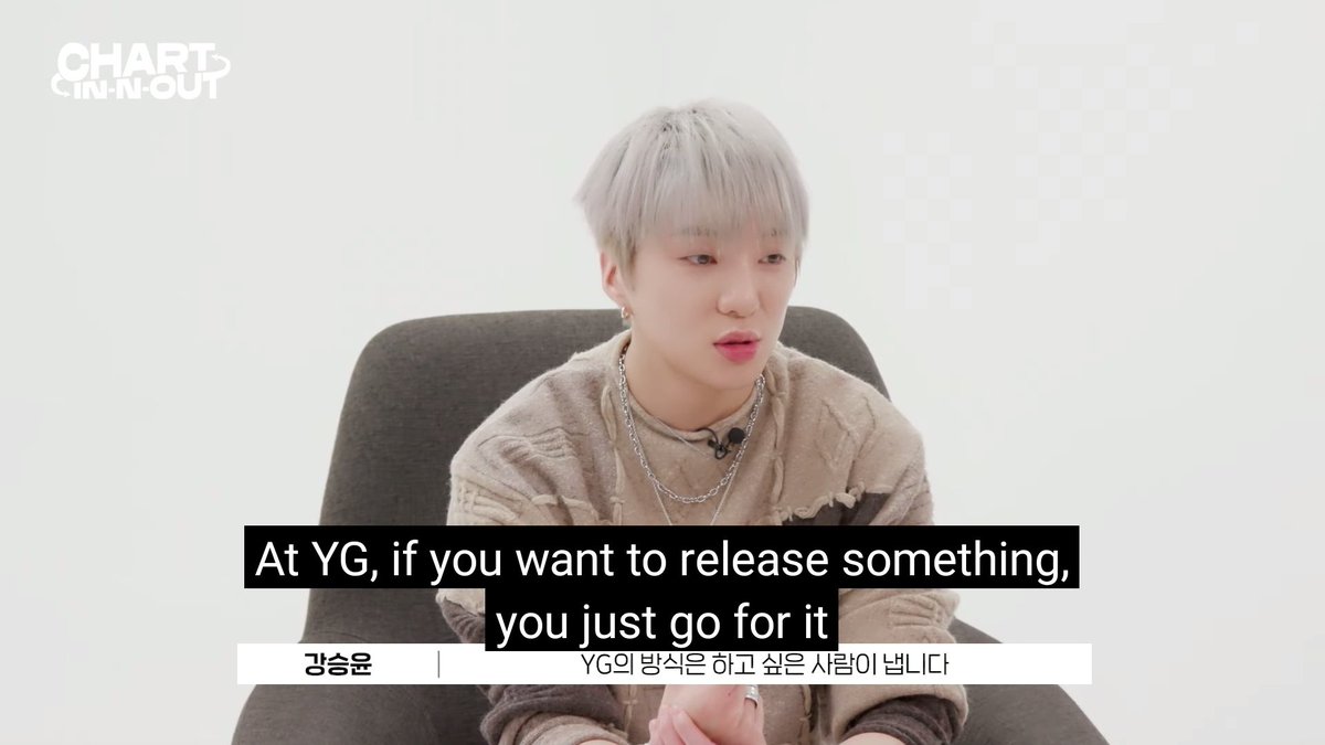 Seungyoon revealed that there is no system/rule/condition in YG Entertainment if a soloist wants to release an album.

“At YG, if you want to release something, you just go for it. But you do have to keep coming up with ideas and pitching them to the company.”

— What's your
