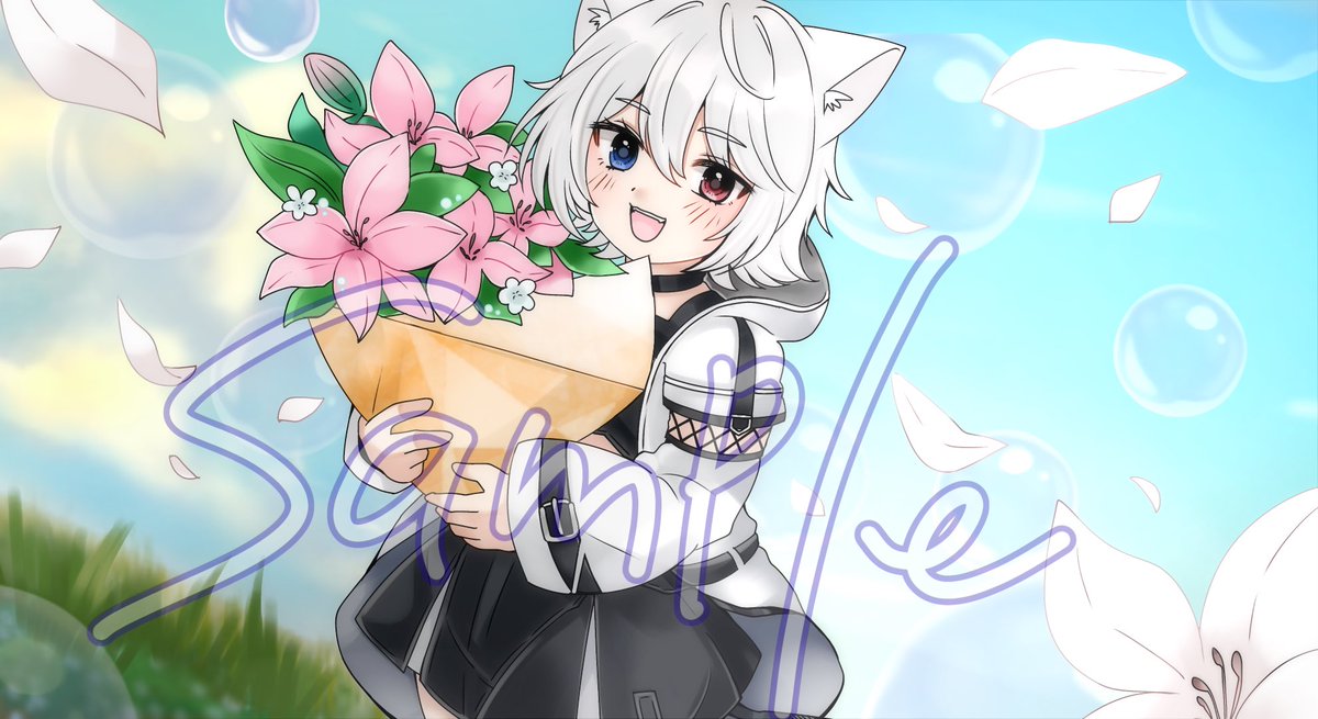 周年イラスト初めてだったから すごく色合いとか試行錯誤した！ ご依頼