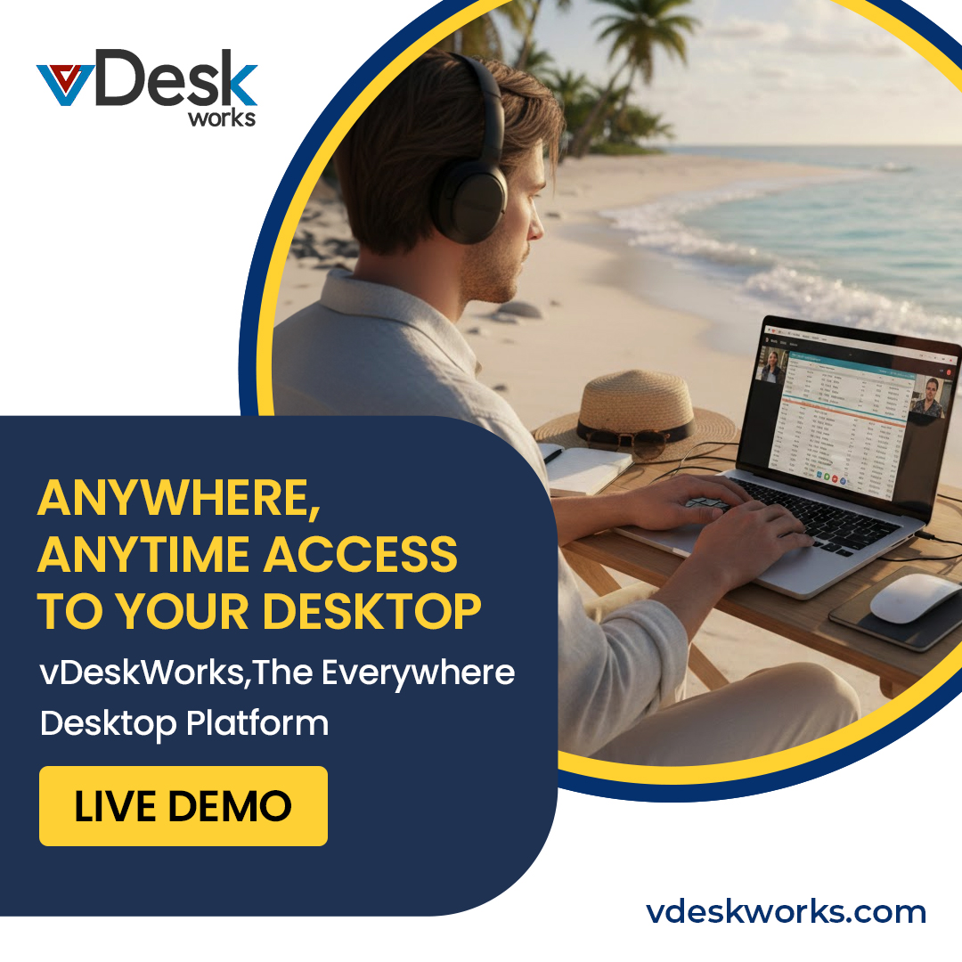 Vdesk_Works's tweet image. Work from Anywhere, on Anything – Your vDeskWorks Desktop, Always at Your Fingertips!

Seamless access, file drag-and-drop, and clipboard sharing across devices. Boost productivity without limits!

Schedule a demo now at vdeskworks.com/live-demo-clie…

#VDI #VirtualDesktop