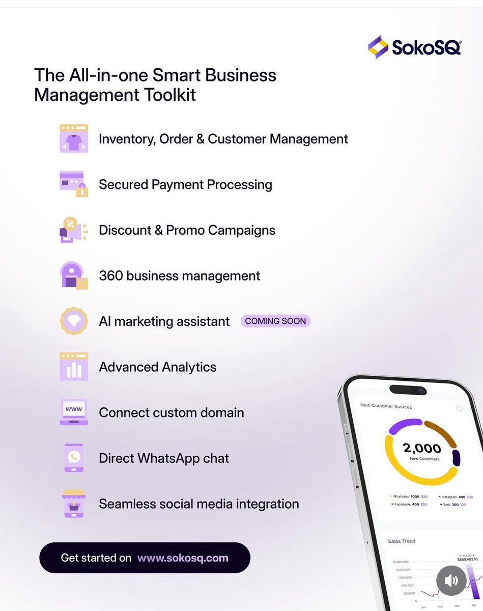 TheSokoSQ's tweet image. You don’t need to work harder… or become the strongest warrior in your business. You just need better systems.

A simple, organized place where customers can browse, order, and stop ghosting you that kind of structure is exactly what SokoSQ helps you build!🤭

#BusinessStructure