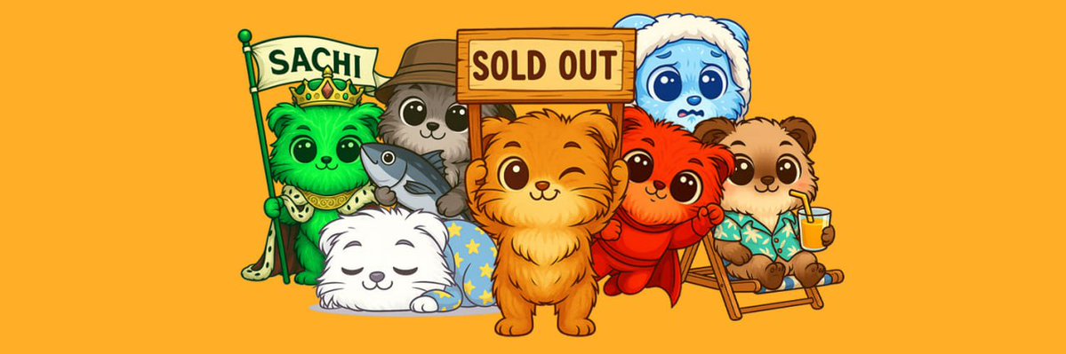 SACHI Origins is officially sold out. 🧡🐾

Congratulations to the entire team and to every member of our community. What we achieved today is truly special. In a market where selling out is extremely difficult, we managed to do it together through hard work, trust and real