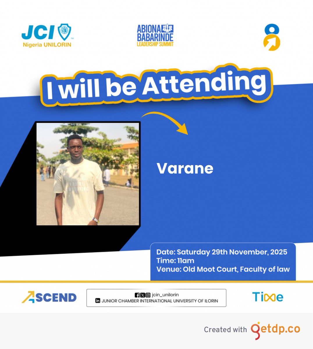trainwithvarane's tweet photo. Varane is attending, see y'all there!โจ๐๐พโโ๏ธ
Two days until your mindset stretches.
Two days until the transformation begins.
*Create your DP through this link:*
https://t.co/qUPotW8O7e
#ABLSummit
#JCINUNILORIN
#TIME
#Ascend
#ELV8
#JCINigeriaCollegiate https://t.co/HzEV9rueky