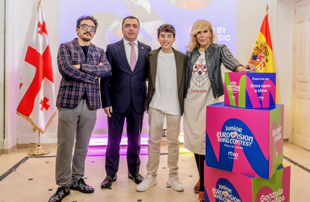 AEVeurovision's tweet image. La Embajada de Georgia en España acogió ayer un encuentro organizado junto @rtve a  con motivo de la participación de Gonzalo Pinillos en el  JESC'25. El acto ha tenido lugar a poco más de una semana de que Gonzalo emprenda su viaje a Georgia #Eurovisionjunior #EurovisionRTVE