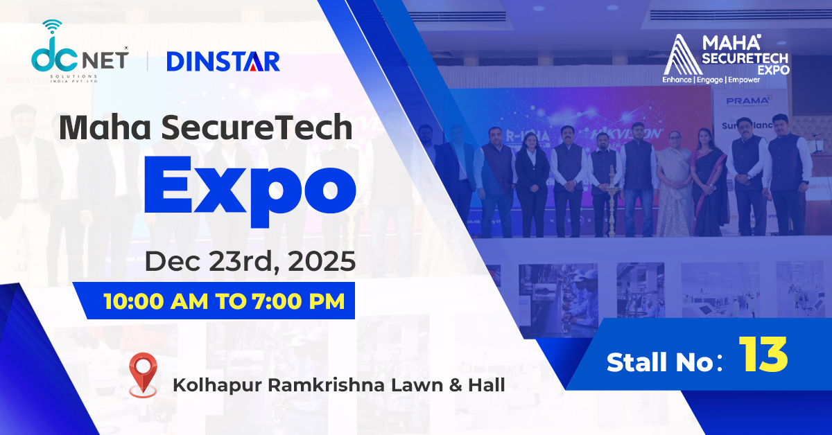 dinstar_voip's tweet photo. 🚀 Don’t miss DCNet (DINSTAR’s trusted partner) at Maha Securetech Expo 2025!

📍 Kolhapur | 📅 23 Dec | 🚪 Stall #13

Explore cutting-edge IP Communication Solutions with DCNet! 🔐
#DCNet #MahaSecuretechExpo #IPCommunication #DINSTAR https://t.co/jrDurPTnvU