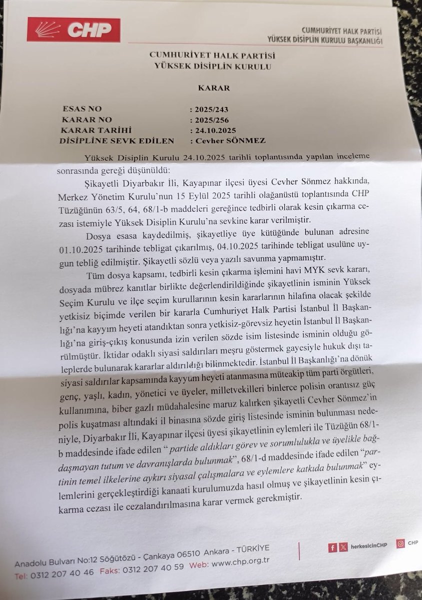 CHP Genel Merkez yöneticilerine ihbarda bulunuyorum:
Sayın Kemal Kılıçdaroğlu’nun paylaştığı video, hâlâ CHP üyesi yaklaşık 100.000 kişi tarafından paylaşıldı. Bu kişiler hakkında gereken işlem yapılmalıdır. CHP Genel Merkez yöneticilerine ihbarda bulunuyorum:
Sayın Kemal