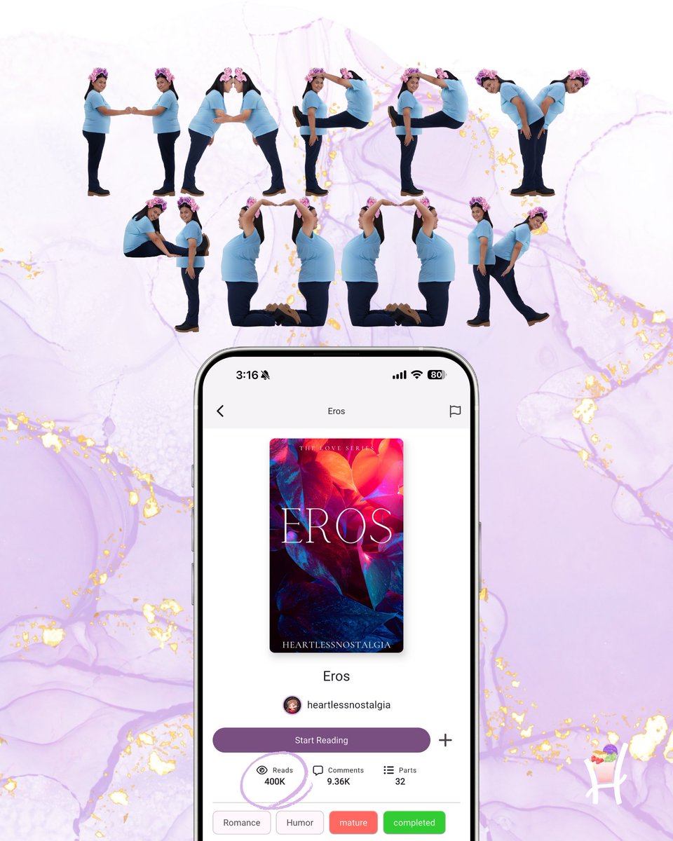 heartlessN_wp's tweet photo. Ayarn na siya!!!! Happy 400K sa pambansang vaccla ng taon, Vincent and Grace! Featuring Kween✨

EROS is already completed and for free reading on Haloreads! Congrats, Archers! https://t.co/vaJPfCdP7M