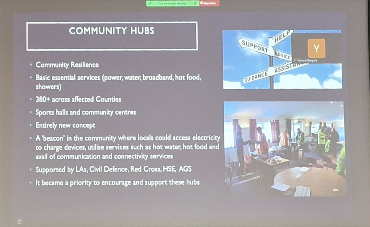 Derek Whelan from NDFEM and <a href="/KildareCoCo/">Kildare County Council</a> briefs <a href="/emergencymii/">Emergency Management Institute Ireland - EMII</a>  members on the rapid implimentation of Community Hubs in the aftermath of Storm Éowyn
