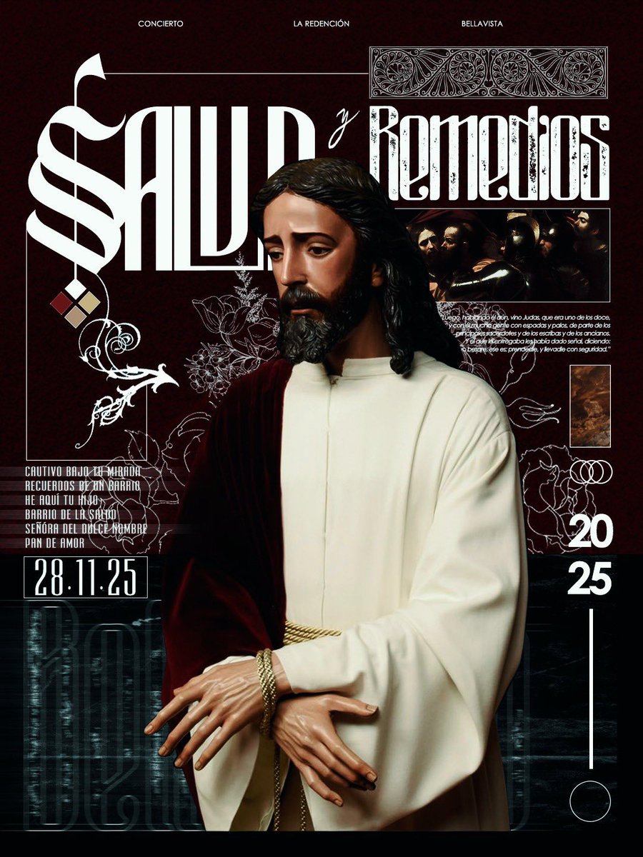 DNBellavista's tweet image. RECORDATORIO | Esta tarde a las 21:00 horas, después de la Santa Misa de Hermandad de las 19:30 horas, concierto de nuestra querida @AMRedencion en nuestra Parroquia.

#DNBellavista