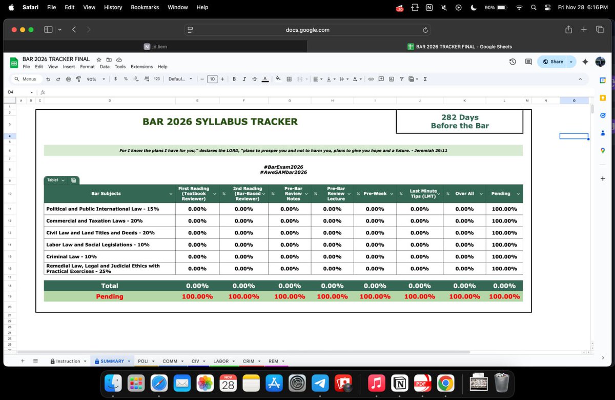 Sharing the Bar2026 Syllabus Tracker. I will be updating it soon to include the case list penned by J. Gaerlan. 

Below is the link:

docs.google.com/spreadsheets/d…