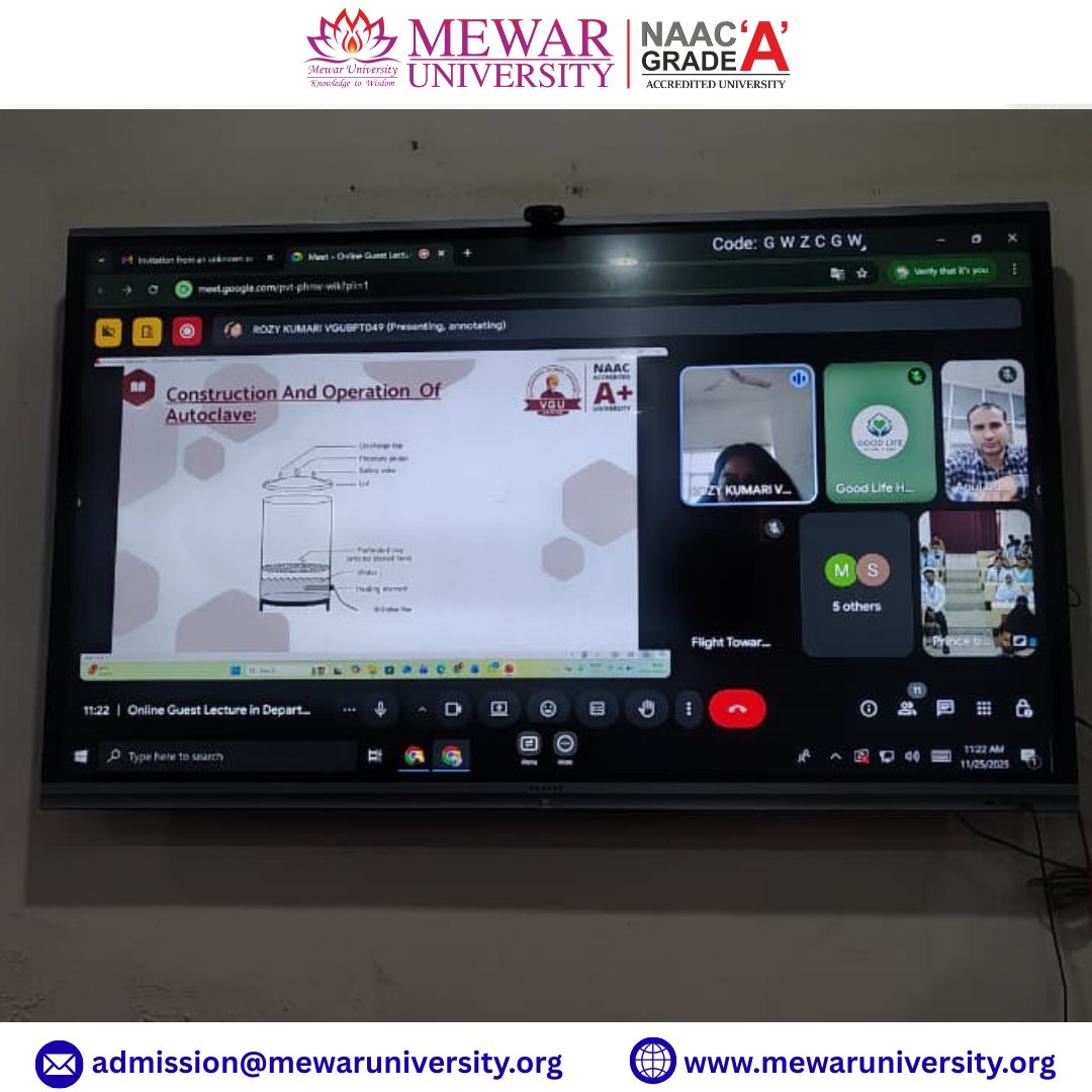 universitymewar's tweet image. 🩺✨ Guest Lecture Alert! ✨🩺

The Department of Paramedical &amp;amp; Allied Health Sciences, #MewarUniversity, organized an insightful #GuestLecture on #OTSterilization Methods and Procedures on 25 November 2025.

#ParamedicalSciences #Twitter #HealthcareEducation #MedicalTraining