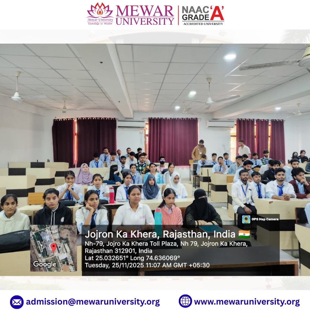 universitymewar's tweet image. 🩺✨ Guest Lecture Alert! ✨🩺

The Department of Paramedical &amp;amp; Allied Health Sciences, #MewarUniversity, organized an insightful #GuestLecture on #OTSterilization Methods and Procedures on 25 November 2025.

#ParamedicalSciences #Twitter #HealthcareEducation #MedicalTraining