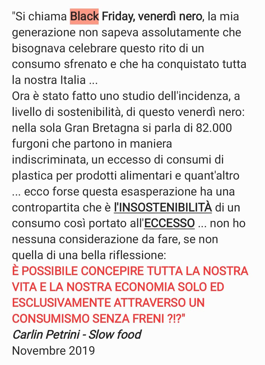 #noblackfriday #venerdìnero #consumismo #reuse #recycle #respectheplanet #savetheplanet #carlinpetrini #slowfood