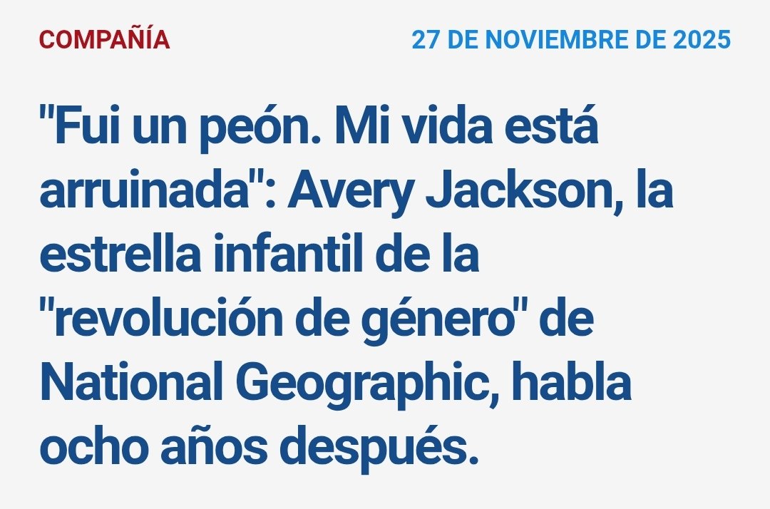 HanaqPachaWayta's tweet image. VAYA PORDIÓS,  si antes sacamos el tema. Este niño fue portada de National Geographic como &quot;exitosa niña trans&quot;, sometido a bloqueadores hormonales desde los 8 años. Tras la adolescencia, esto es lo que dice.

DEJAD A LOS NIÑOS/AS EN PAZ.

lemediaen442.fr/jai-ete-un-pio…