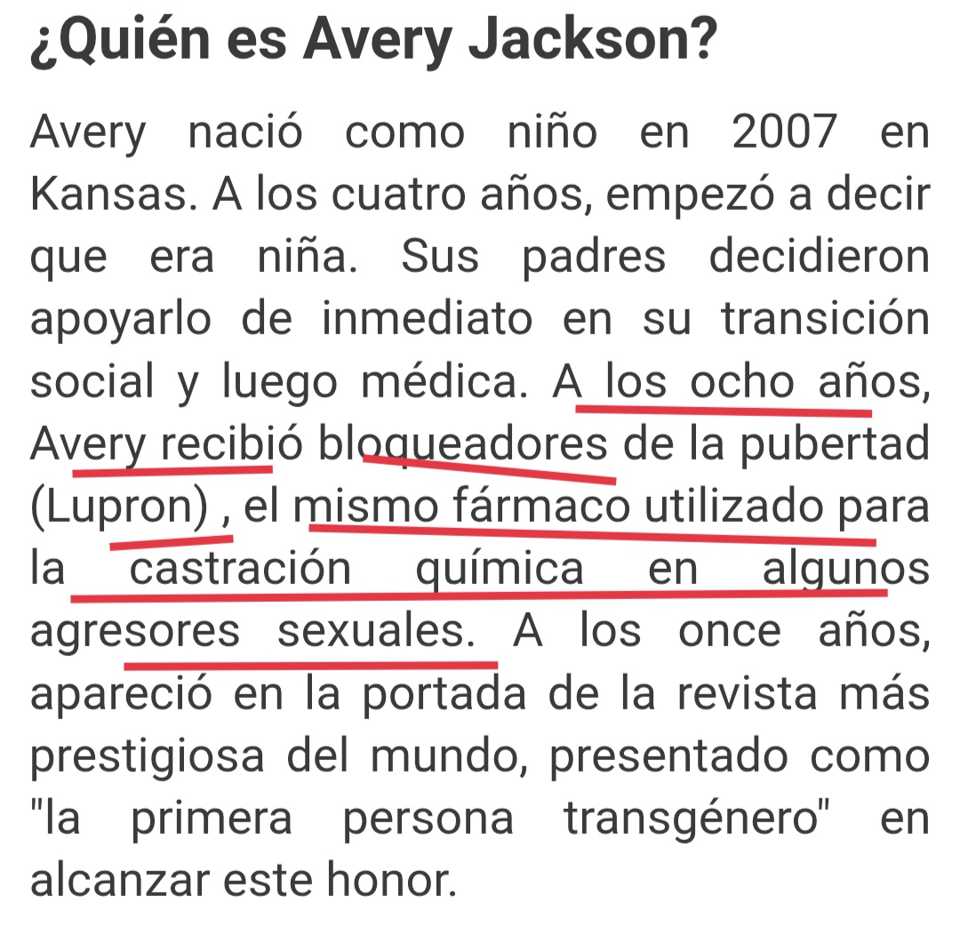 HanaqPachaWayta's tweet image. VAYA PORDIÓS,  si antes sacamos el tema. Este niño fue portada de National Geographic como &quot;exitosa niña trans&quot;, sometido a bloqueadores hormonales desde los 8 años. Tras la adolescencia, esto es lo que dice.

DEJAD A LOS NIÑOS/AS EN PAZ.

lemediaen442.fr/jai-ete-un-pio…