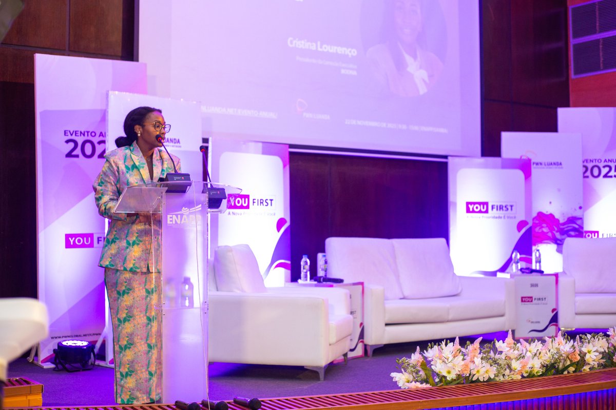 cmc_ao's tweet image. A CMC, representada pela Administradora Executiva Dra. Edna Mascarenhas, participou no 4.º Evento Anual da PWN Luanda, na ENAPP, sob o tema “You First”, reforçando o compromisso da CMC com a liderança feminina, inclusão e bem-estar no sector financeiro.

#Angola #CMC #PWN