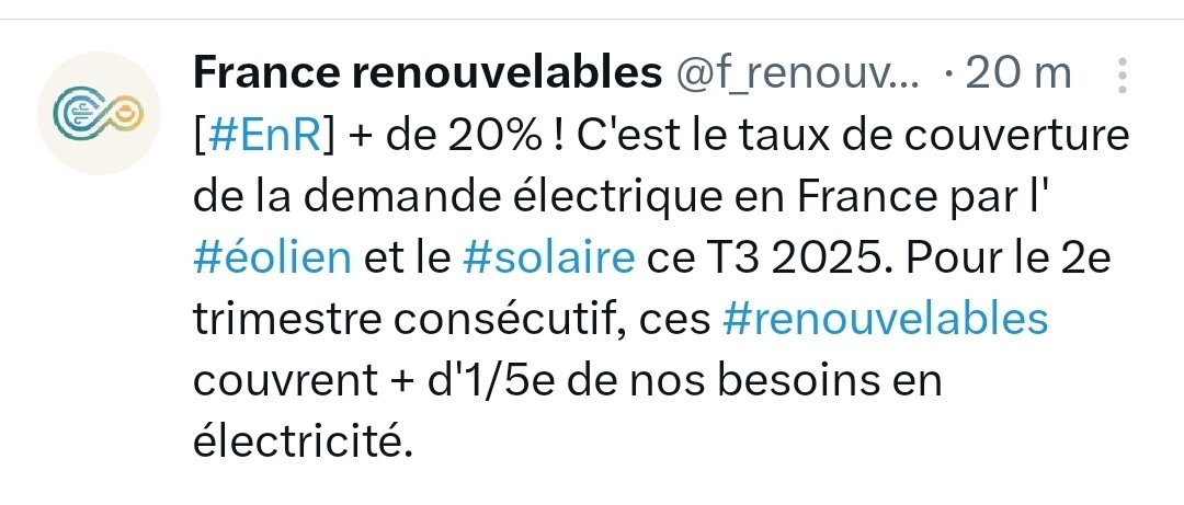 L'intox du jour de <a href="/f_renouvelables/">France renouvelables</a> c'est des taux de couverture faramineux.
En réalité l'éolien c'est moins de 3% de l'énergie que nous consommons.
MAIS produite de manière aléatoire
Ce qui veut dire qu'une bonne partie de cette electricité est revendue à perte ... à nos frais !