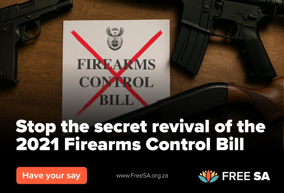 🚫 Stop the secret revival of the 2021 Firearms Control Bill

In 2021, South Africans spoke loud and clear. More than 118 000 submissions rejected the Firearms Control Amendment Bill. Yet government is quietly reviving the same flawed draft in backrooms, with no revisions, no