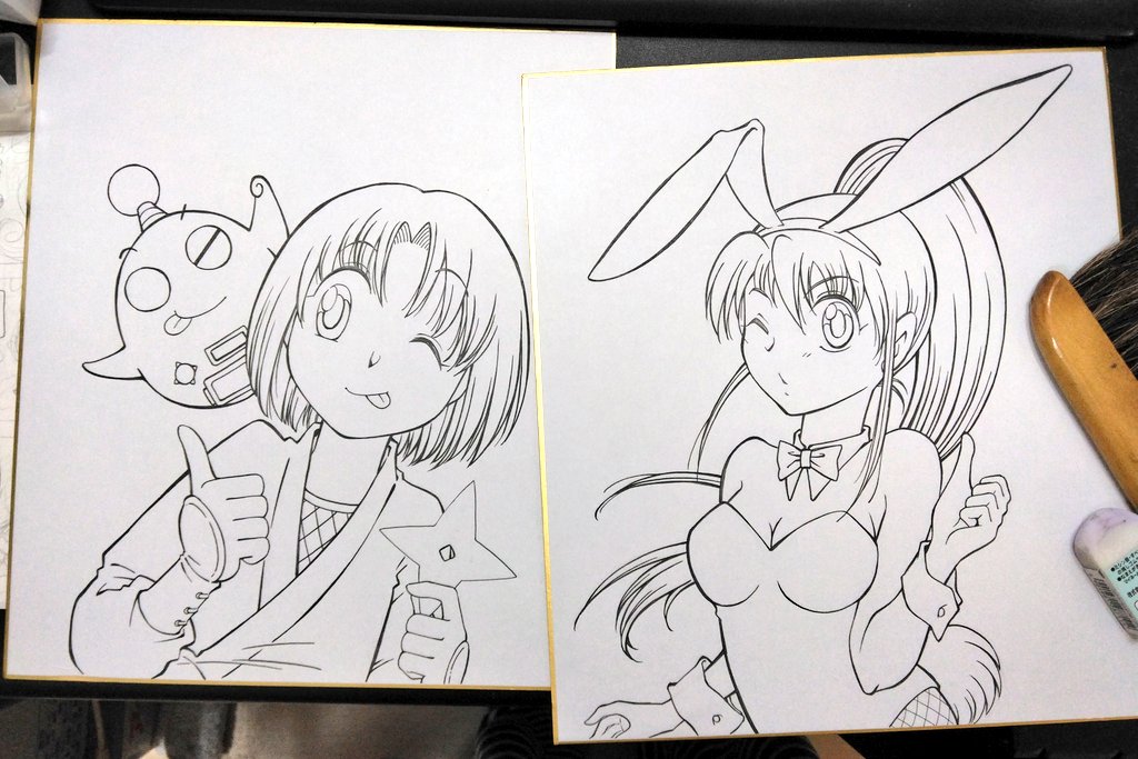 コングル色紙、ペン入れまで終わり！なんかもう消しゴムかけだけでも