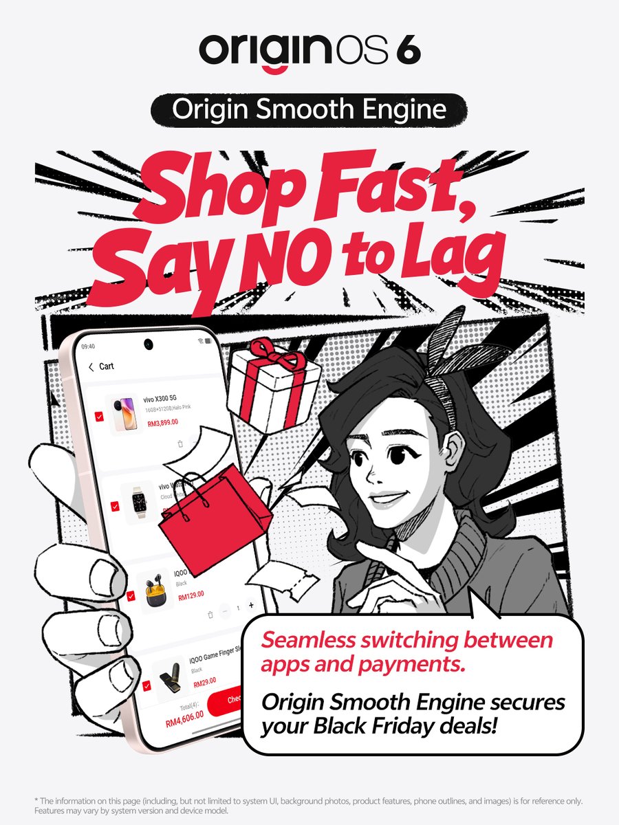 OriginOS_Global's tweet image. Don&apos;t let lag steal your deals! With OriginOS 6, experience buttery-smooth checkouts and instant drag-to-search. Secure your Black Friday wishlist faster than ever before. Ready, set, shop!