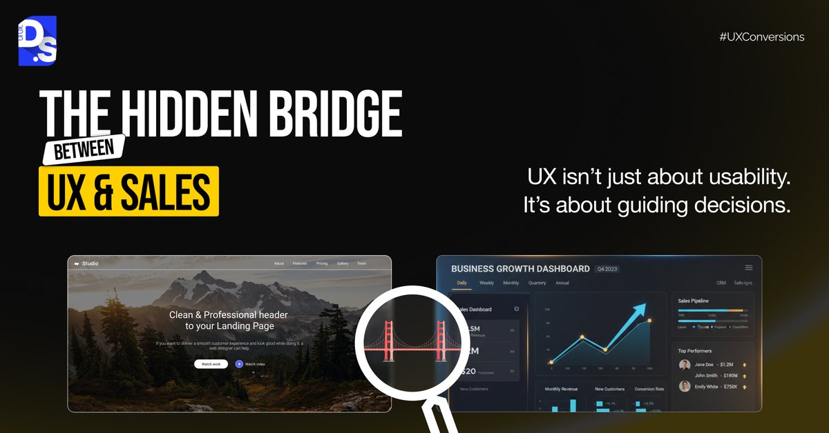 designstudioux's tweet image. The Hidden Power of UX: Turning Clicks into Conversions

Behind every high-performing website lies one secret — UX that sells.

Good design doesn’t just look great; it guides intent, builds trust, and subtly leads users toward conversion. From the first scroll to the final click,…
