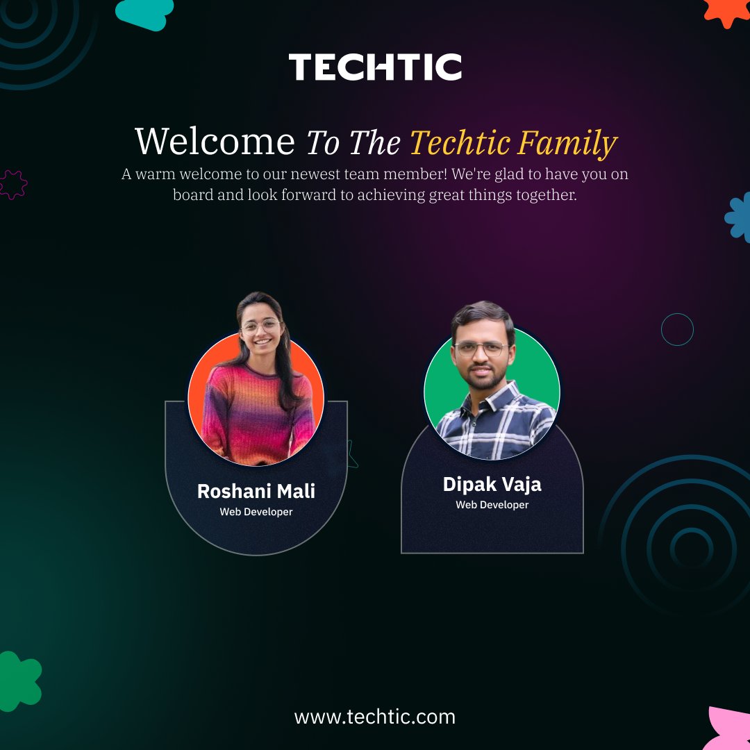 TechticSolution's tweet image. Fresh perspectives. Bold possibilities. ✨

Excited to welcome new talent to Techtic, where creativity meets intelligence and teamwork drives breakthroughs. 🌟

#NewJoinee #TeamGrowth #WelcomeAboard #TeamGoals #CareerJourney #InnovationTogether #TechticSolutions