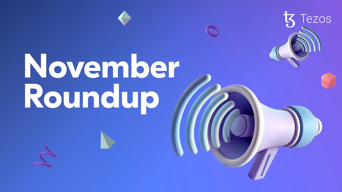 tezos's tweet image. 🎉 The Tezos November Roundup has landed!

From ecosystem growth and major integrations to new showcases in art, gaming, and community programs → November marked strong progress across the Tezos ecosystem.

Here’s a look at what happened this month 👇🧵