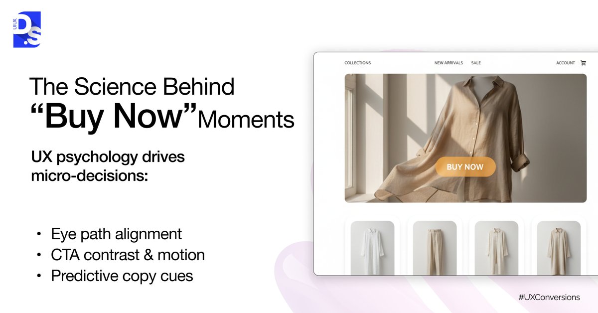 designstudioux's tweet image. The Hidden Power of UX: Turning Clicks into Conversions

Behind every high-performing website lies one secret — UX that sells.

Good design doesn’t just look great; it guides intent, builds trust, and subtly leads users toward conversion. From the first scroll to the final click,…