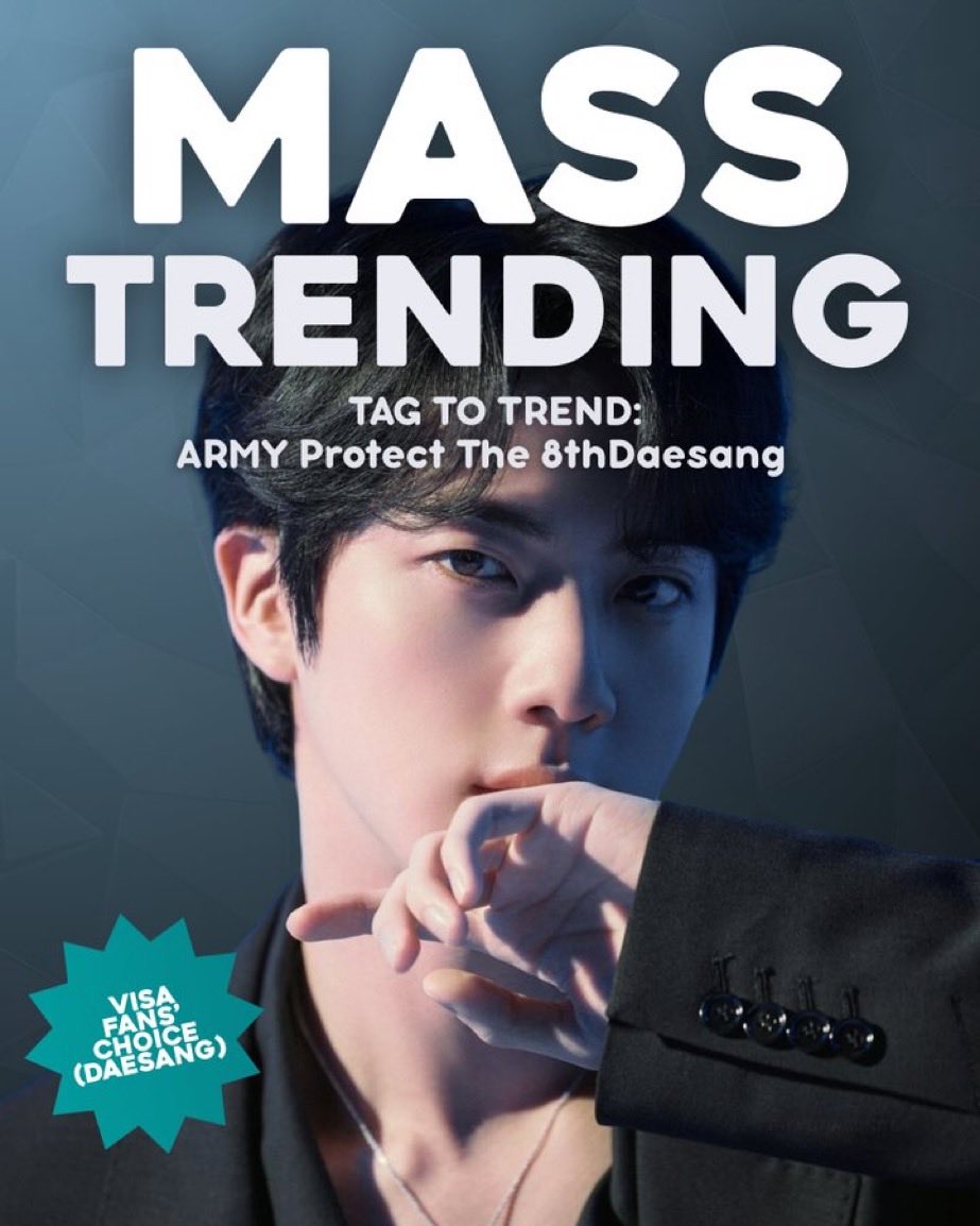 mxcharts's tweet image. Buenos días ARMY, en lo que esperamos se anuncie la votación en vivo hagamos tendencia:

Trend 🌍: ARMY Protect The 8thDaesang

❌ Recuerda NO dividir votos TODOS van para Jin ya que solo habrá 1 ganador