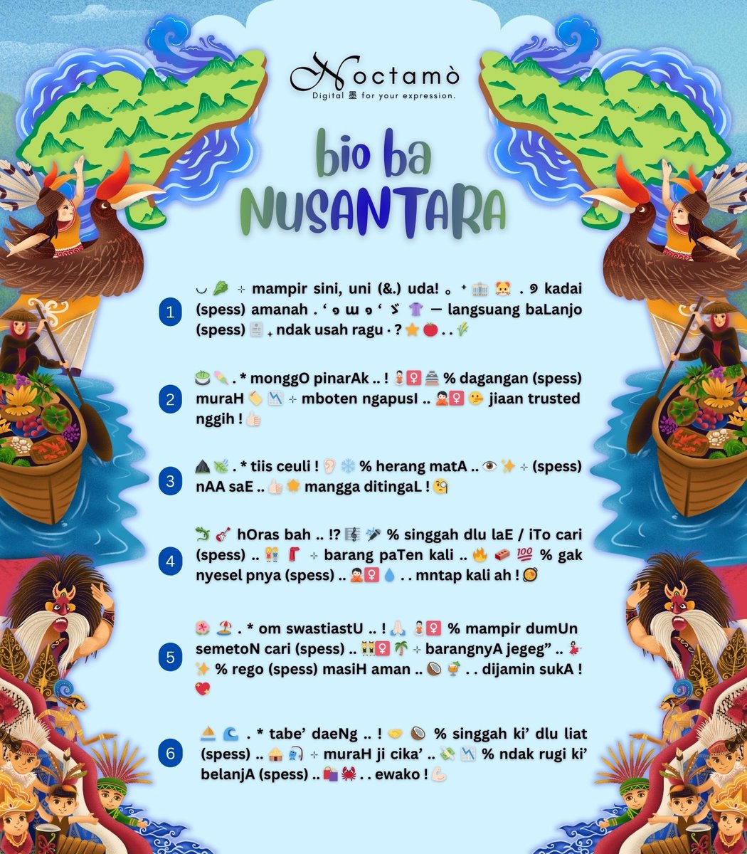 Noctamore's tweet image. ⠀
⠀  ❦ .. help  repost,  merci !  

⠀  #Noctamò  membawa  12  ready  stock  bio  wording  for  BA  tema  ꣑ NUSANTARA ୧ dengan  prici  3.500  untuk  masing - masing  wording  yang  bisa  kamu  jemput  sekarang  juga  melalui  DM  or  tele → bio. ♡

⟨  #zonauang #zonaba  ⟩