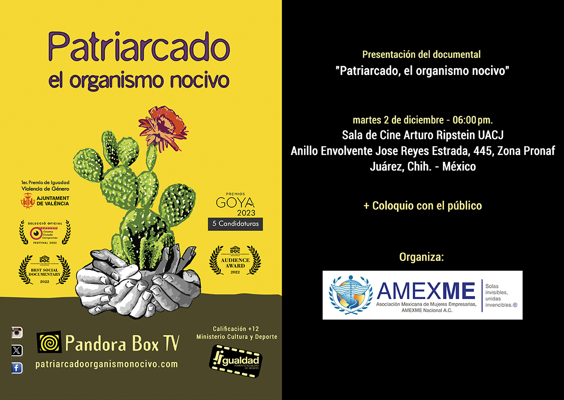 Nuestro documental en México – Ciudad Juárez!☺️
Orgullo y responsabilidad, allí la violencia de género alcanza cotas descarnadas!
Gracias a Silvia Liñán y a <a href="/amexme/">AMEXME NACIONAL</a> por hacerlo posible 💜!
Noticia:circuitofrontera.com/2025/11/27/doc…
#ViolenciaDeGénero