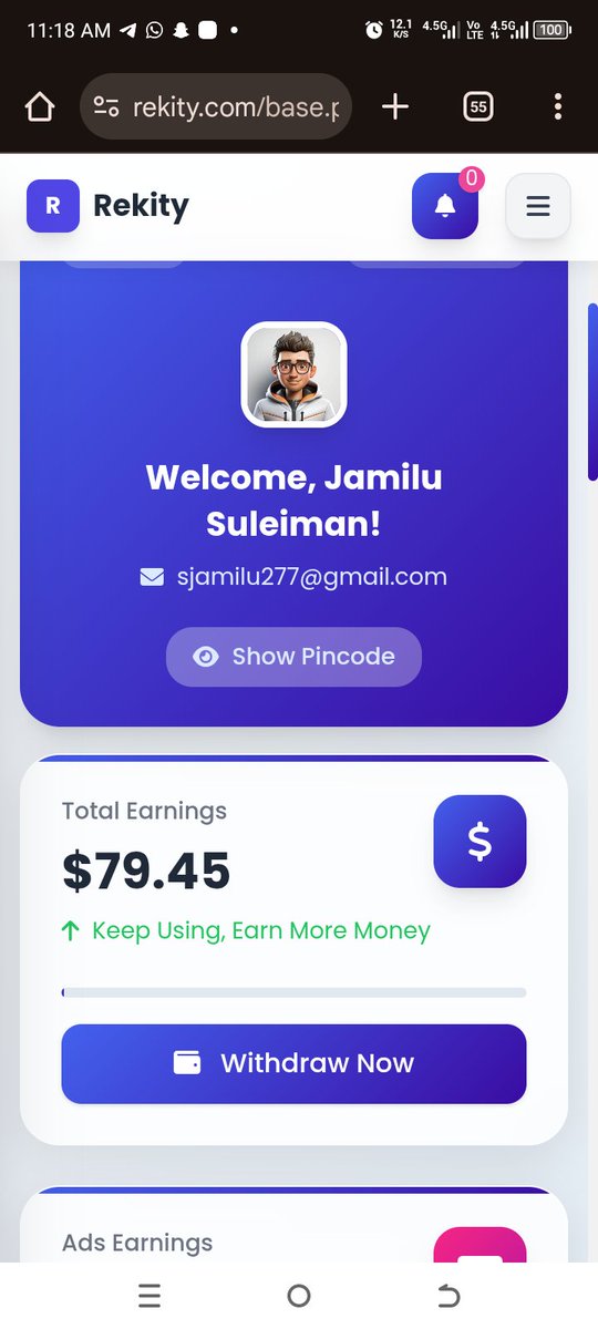 suleiman_j19194's tweet image. 🚀 Want to earn money from your phone? Check out Rekity — sign up free &amp;amp; start earning by watching ads, chatting or referring friends 👇

👉 is.gd/YJXTEn #EarnOnline #SideHustle