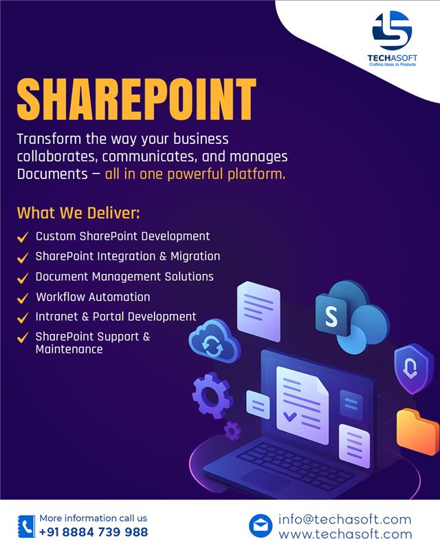 TECHASOFT_BNGLR's tweet image. SharePoint Solutions for Smarter Businesses

Transform the way your business collaborates, communicates, and manages documents — all in one powerful platform.

Empower your teams with seamless collaboration and smarter processes.

🌐 - techasoft.com/sharepoint-dev…

#SharePoint #Tech