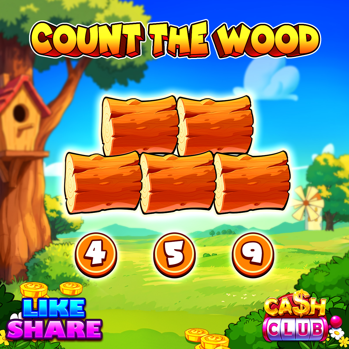 CashClubCasino's tweet image. 🔗DOUBLE COINS for Thanksgiving--&amp;gt; s-cc.net/PJ5lERyX 
👉FREEBIES + UP TO 15% PAY DISCOUNT HERE--&amp;gt; s-cc.net/BHYcZlU        
🌳How much wood? 4, 5, or 9?
💬$20 Coins can be yours! Just comment your answer + ID below!
#CountGame #PuzzleFun #ThanksgivingBonus #Slot