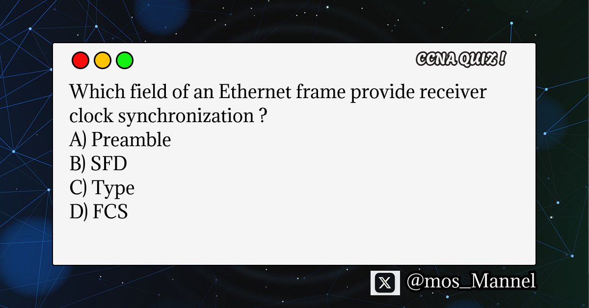 mos_Mannel's tweet image. Test your knowledge !!
#ccna 
#Networking